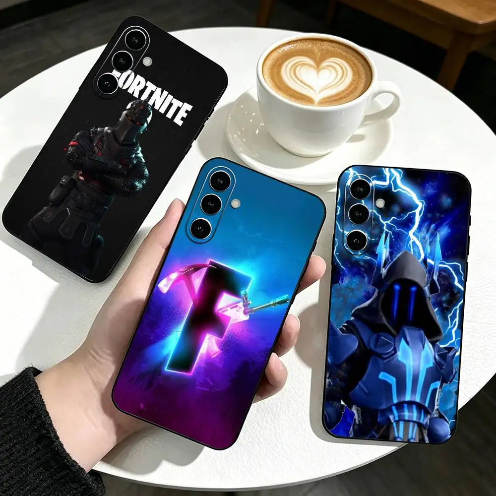 R-Royales F-Fortnites Gaming-Handyhülle aus weichem schwarzem Silikon für Samsung Galaxy A73,A72,A71,A70,A53,A52,A51