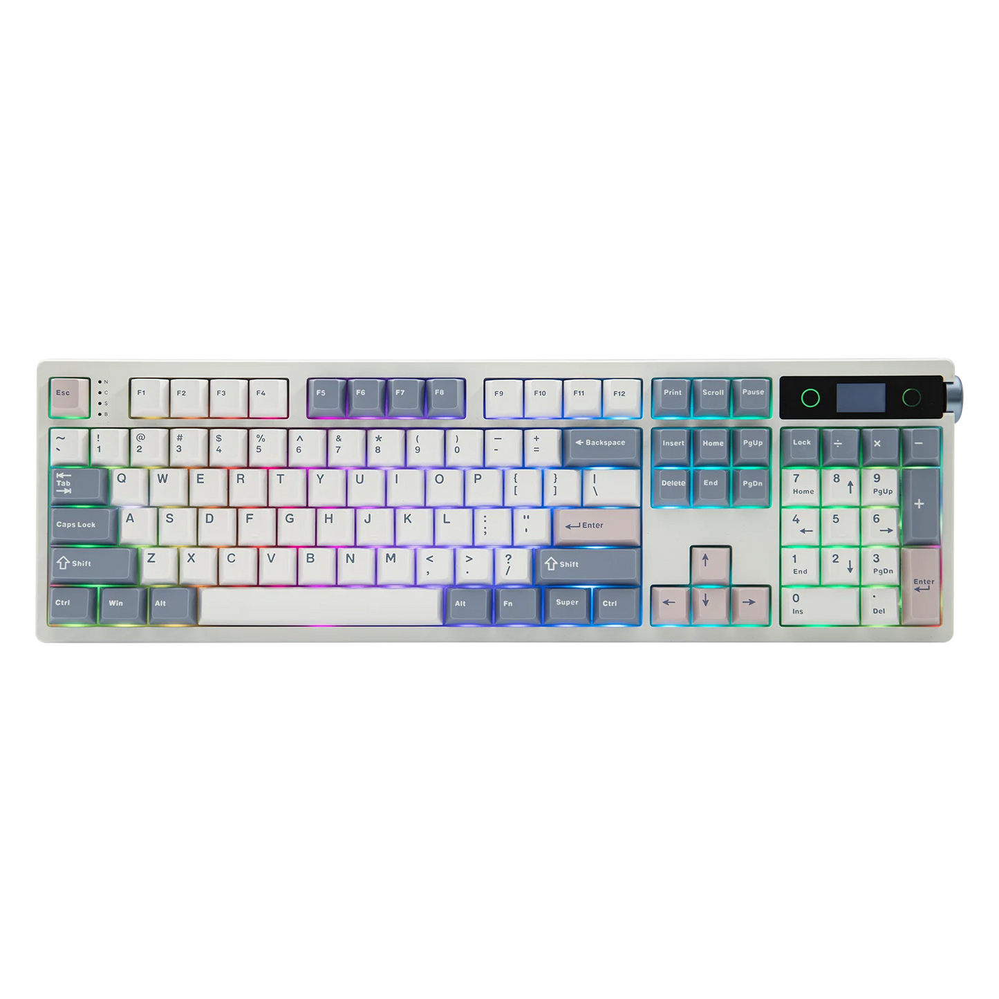Teclado Mecânico EPOMAKER TH108 PRO 100% Full-Size Hot-Swap com Fio/BT/2.4Ghz sem Fios, Ecrã, Botão Rotativo e Bateria de 10000mAh