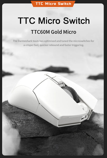 Motospeed Darmoshark N3 Pro Bluetooth kabellose Gaming-Maus Double 8K Tri-Mode wiederaufladbar PAW3395 64g ergonomische Gamer-Maus