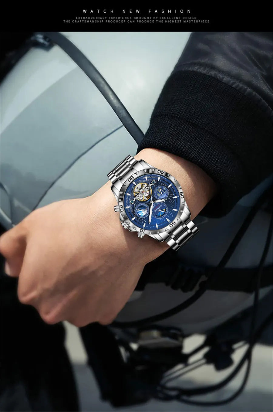 GLENAW Design Herrenuhr Top-Marke Luxusmode Business Automatikuhr für Herren Wasserdichte mechanische Uhr Montre Homme