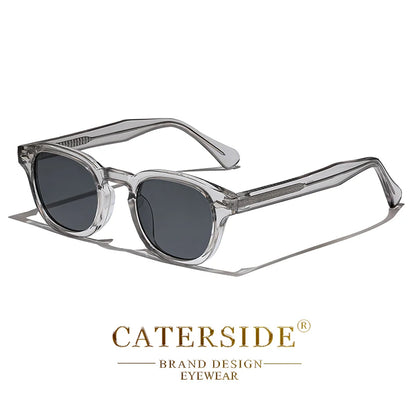 CATERSIDE Retro Small Circular Sunglasses Men Punk Propionic Luxury Brand Design Sun Glasses Women Business Party Eyewear UV400
