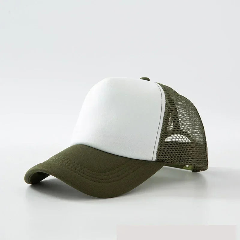 Custom Hat with Logo Printing Polyester Mesh Trucker Hat Adjustable Dad DIY Logo Baseball Cap for Men Women