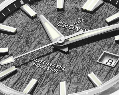 Cronos Men's Watch 39mm Automatic Wristwatch White Dial Solid Links Sapphire 10 ATM L6037M