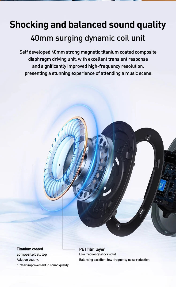 1MORE SonoFlow S kabellose Bluetooth-Kopfhörer mit Geräuschunterdrückung 42dB ANC Hi-Res Audio 90H Akkulaufzeit Over-Ear-Headset
