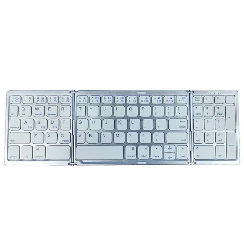 Teclado Bluetooth sem fios dobrável e recarregável para iPad, telemóvel, tablet, notebook e escritório — mini teclado sem fios