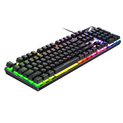 Wired USB Gaming Keyboard with Backlight, 104 Key Gamer Keyboard for Computer/Laptop/PC, Ergonomic Design, Office Gaming Accessory
