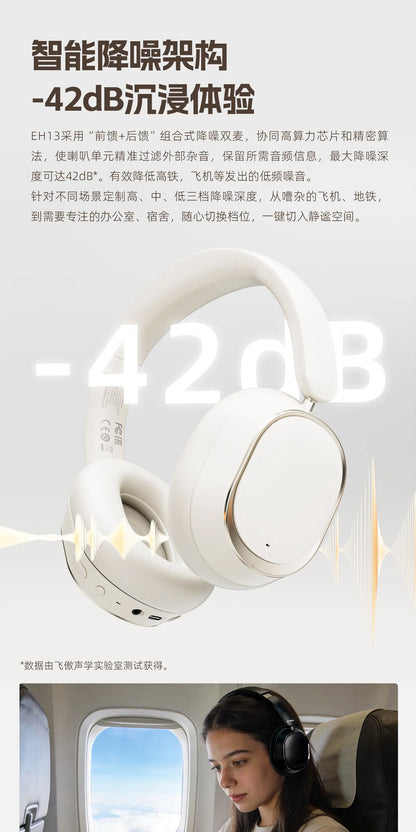 FiiO EH13 Kabellose Bluetooth-ANC-Over-Ear-Kopfhörer – HiFi-LDAC-Gaming-Headset mit Geräuschunterdrückung, tiefem Bass & langer Akkulaufzeit