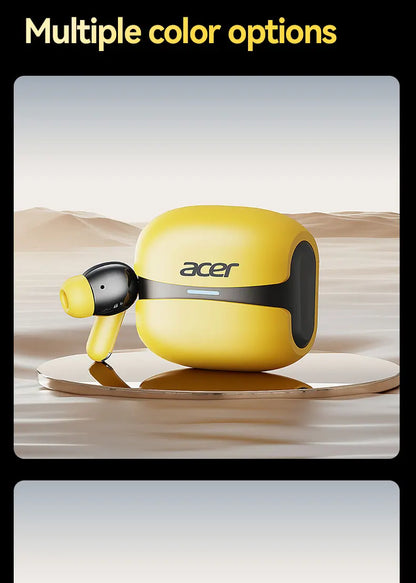 Acer Ohr548 Wireless Bluetooth Headphones with In-Ear Design, Anc Call Noise Reduction, Charging Case, Stereo Sound Effect, Low Latency for Gaming, Comfortable Fit for Sports, Running, and Fitness