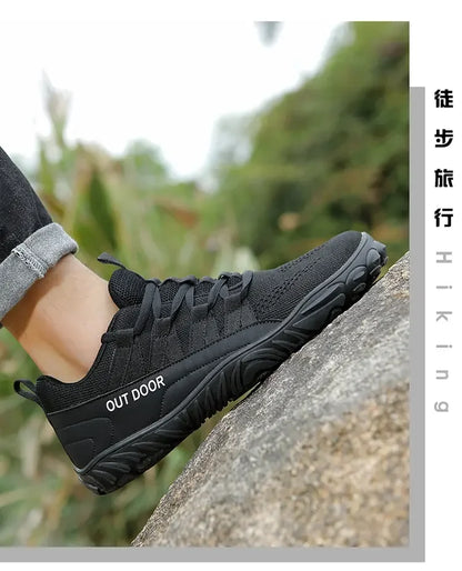 Scarpe da uomo semplici e leggere da trekking sportivo 2025, barefoot a punta larga, multifunzionali casual in mesh traspirante per camminare