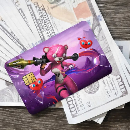 Αυτοκόλλητα κάρτας παιχνιδιού Fortnite Cuddle Team Leader για τραπεζική κάρτα, προστατευτική αδιάβροχη μεμβράνη κάλυψης, αυτοκόλλητο δώρο-έκπληξη