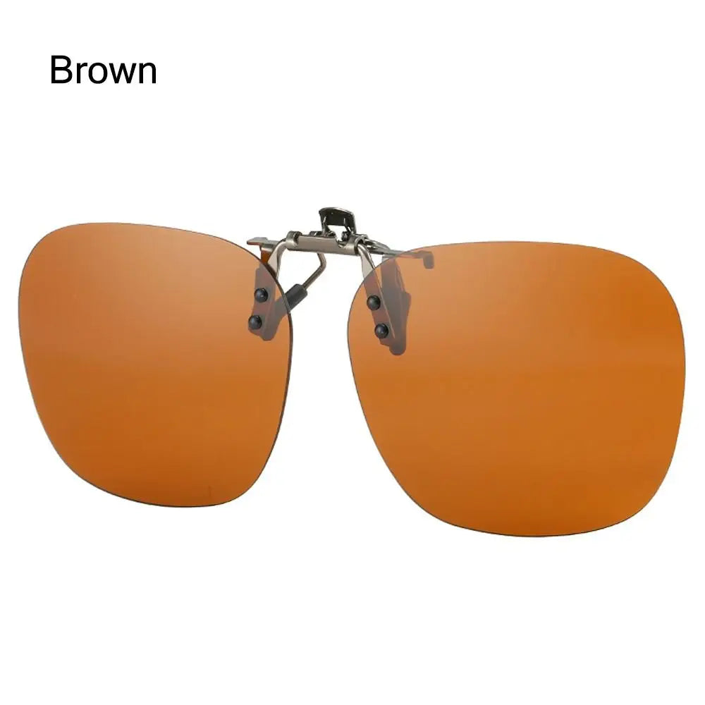 Metal Clip Clip-On Polarized Sunglasses Convenient Rimless Flip-up Sun Glasses for Prescription Glasses UV400 Polygonal Shades