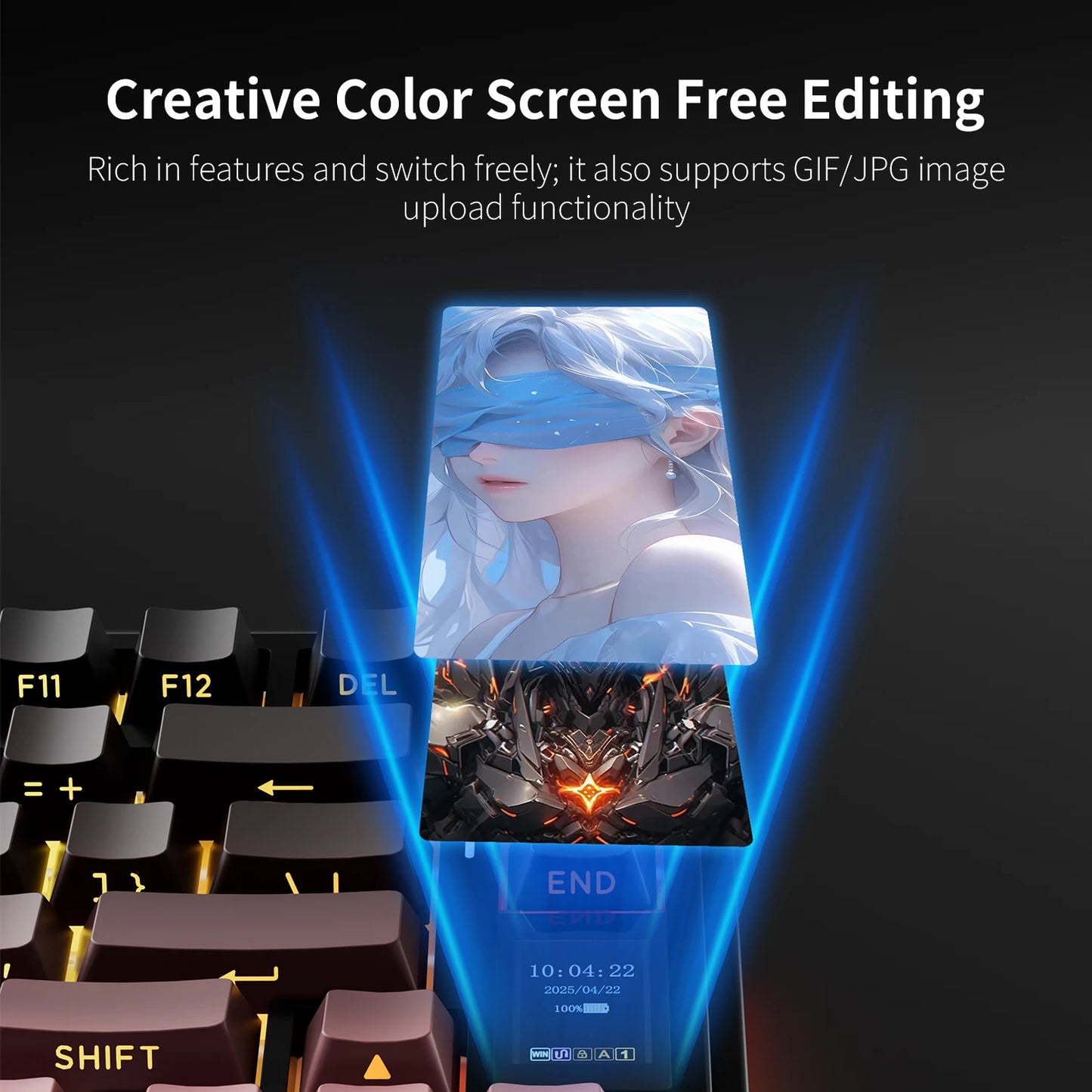 Teclado Mecânico AULA S75 PRO 75% Layout Personalizado Retroiluminação RGB Sem Fios Bluetooth Gaming com Ecrã e Botão Rotativo