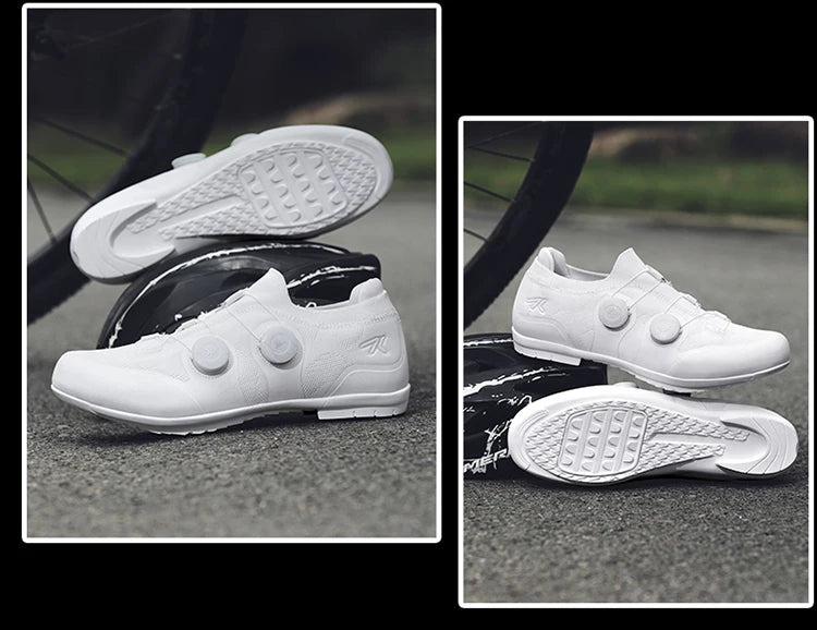 Scarpe da ciclismo su strada unisex, HsYixin traspiranti SPD autobloccanti antiscivolo, scarpe da corsa per bici da strada, MTB flat e sneakers da bicicletta
