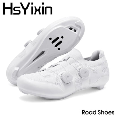Scarpe da ciclismo su strada unisex, HsYixin traspiranti SPD autobloccanti antiscivolo, scarpe da corsa per bici da strada, MTB flat e sneakers da bicicletta