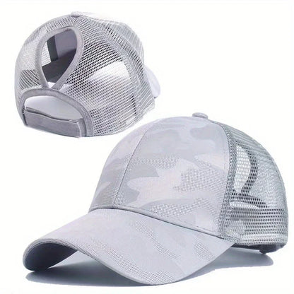 Damskie czapki z daszkiem typu „ponytail”, wiosennie-letnie czapki przeciwsłoneczne z siateczki, czapki do biegania typu „snapback”, regulowane czapki damskie i dziewczęce z daszkiem do noszenia na świeżym powietrzu