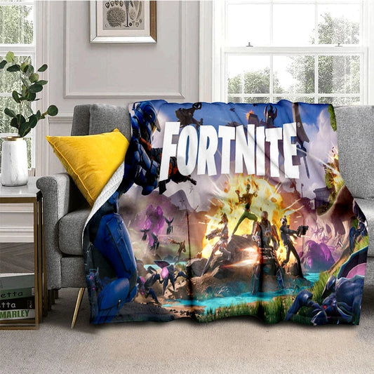 Fortnite Game Flannel Blanket Unisex Soft Warm Throw Blanket for Bedroom Living Room Bed Travel Camping Sofa Decoration Supplie