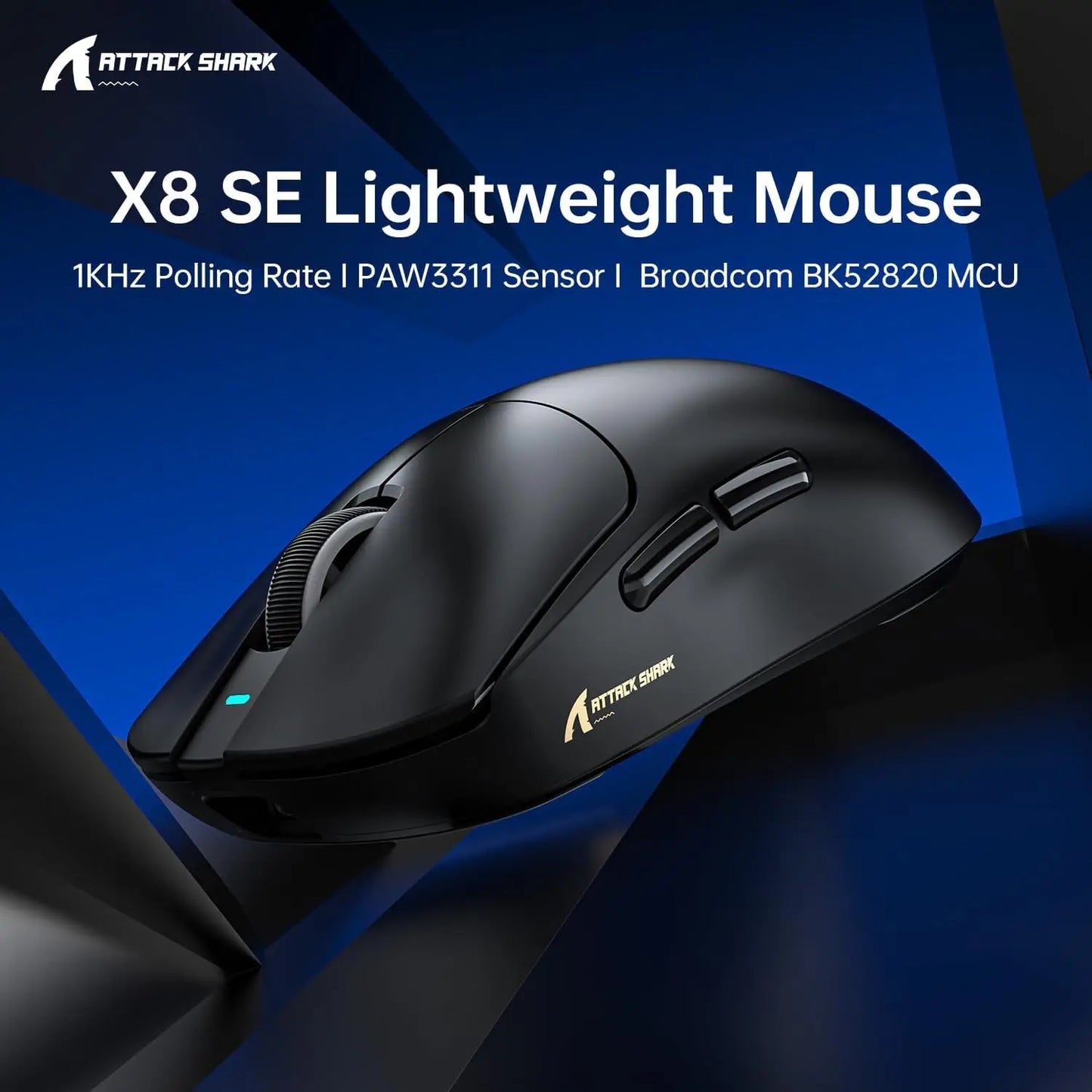 ATTACK SHARK X8 SE 55g ultraleichte kabellose Gaming-Maus, BK52820 Tri-Mode-Maus, 25000DPI, 500mAh Akku, 5 programmierbare Tasten