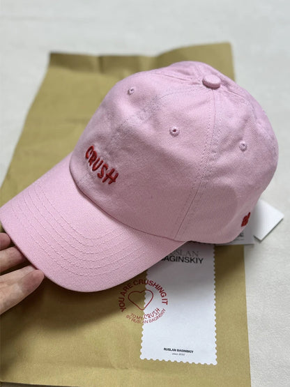 Șepci de baseball unisex brodate „crush”, negre, cu inițiale brodate, model „Dad Hat”, 100% bumbac, pentru toate anotimpurile