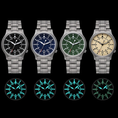 BERNY Titanium Men Wristwatch AR Coat Sapphire Fashion Wristwatch Luminous VH31 Ultra-thin Quartz Watch Waterproof 5ATM Watches