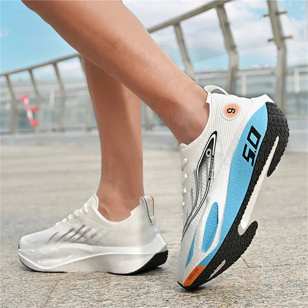 FourSeasons Men's Sports Sneakers Carbon Plate Running Shoe, Breathable Marathon Racing Comfortable Athletic Training Shoes Walking