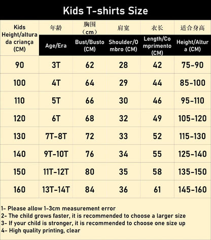 Cartoon Anime 7 Dragon Ball T-shirt for Children and Boys Cartoon T-shirt Short Sleeved Summer Men's Top Short Sleeved T-shirt