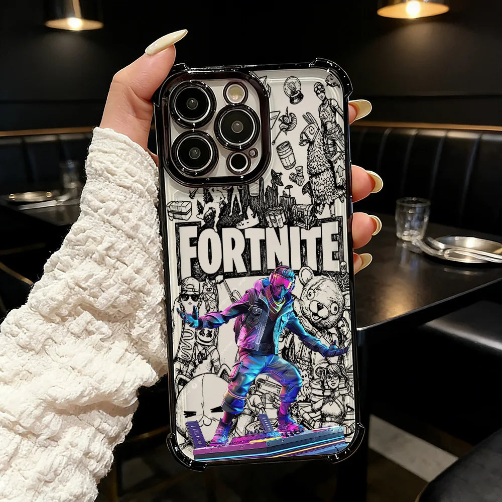 Beliebte FortniteS-Plating-Handyhülle für iPhone 17 17e 16e 16 15 14 13 12 11 Pro Max X XR XSMax 7 8 Mini Air Plus, stoßfest