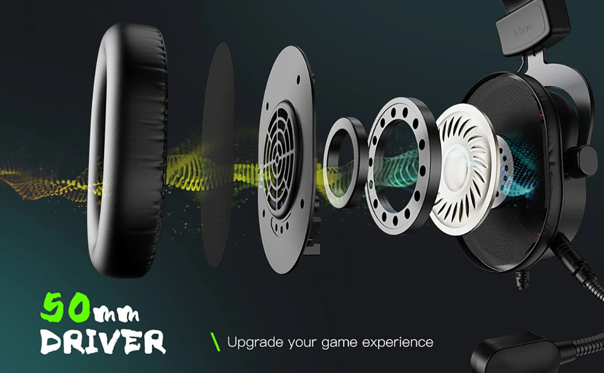 Cuffie gaming RGB FIFINE con microfono – cuffie USB cablate over-ear con audio surround 7.1 per PC, PS4, PS5, modalità EQ e isolamento acustico