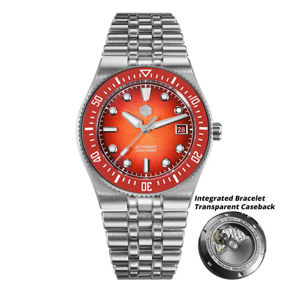 San Martin 40mm Luxus-Taucheruhr für Herren, Miyota 9015, Sunburst-Emaille-Zifferblatt, automatische mechanische Armbanduhr, wasserdicht bis 200m, SN0148