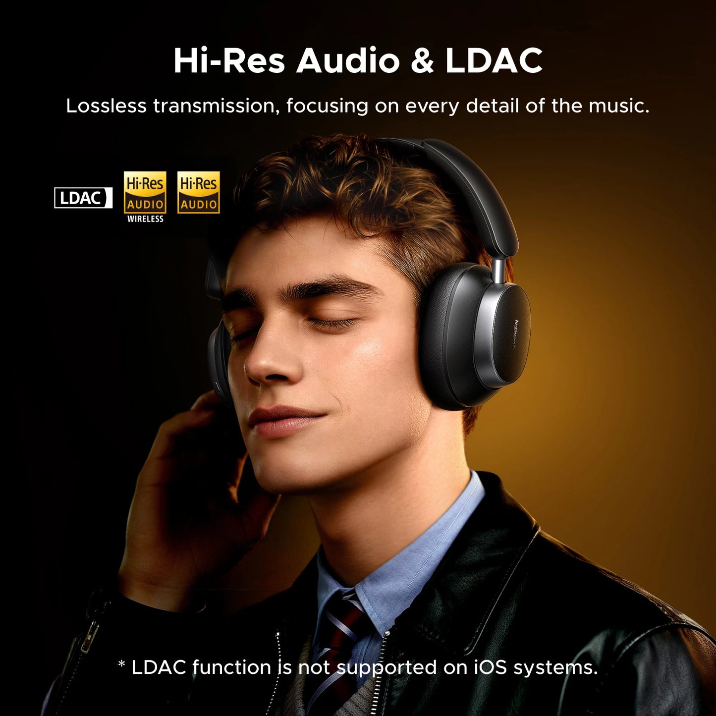 Cuffie wireless UGREEN Studio Pro ANC 48dB – Cuffie over-ear Bluetooth 6.0 Hi-Res LDAC con 120H di autonomia