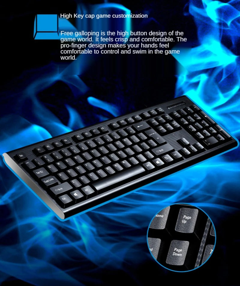 Teclado individual Q9 USB de porta quadrada, para escritório, empresa e casa, PS2 de entrada redonda, com fios, para computador de secretária