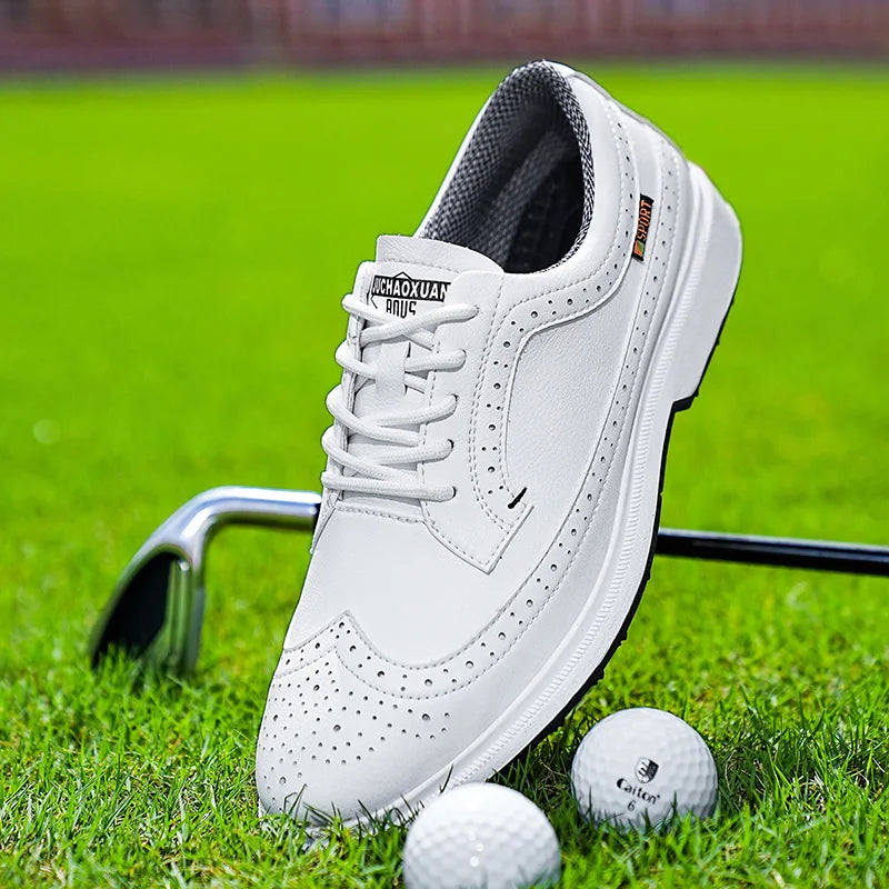 Professionelle golfsko til mænd i læder af høj kvalitet, åndbare sportssko til golfkonkurrence og træning, plus size-sko 39-47#