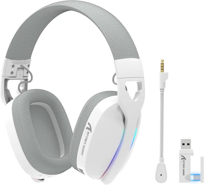 Cuffie da gaming wireless MAMBASNAKE x ATTACK SHARK L90 RGB – Cuffie da gaming pieghevoli Tri-Mode Bluetooth 2.4G wireless e cablate con microfono rimovibile