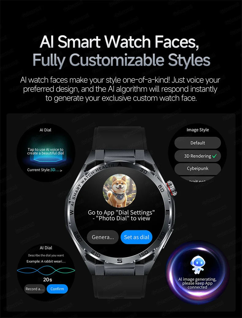 Smart Watch Men High-end Health Blood Pressure Blood Oxygen Lipids Uric Acid Sapphire Smart Watches Ai GPT Custom Dial ECG 2026