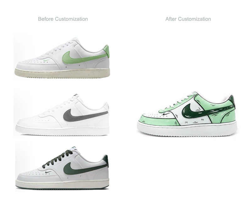 Custom Sneakers Nike Court Vision Messy Line Design Wild Romantic Dream Comic Pattern Couple Matching Shoes Unisex Retro Shoes