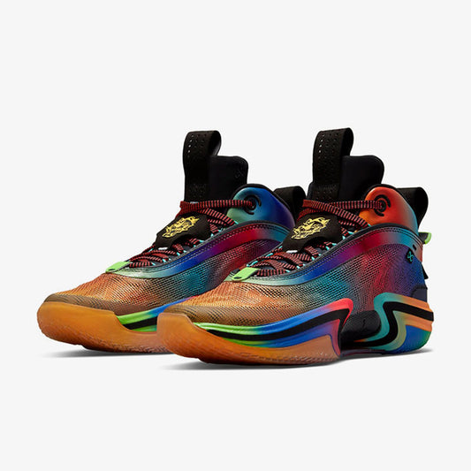 Zapatillas de baloncesto resistentes de media caña Nike Authentic Jordan unisex Rainbow DN4200-064