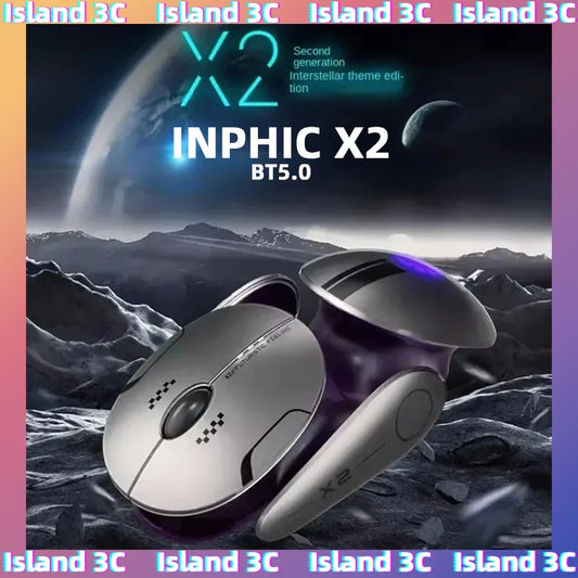 Inphic X2 Tri-Mode Metall-Bluetooth-Funkmaus, leise, wiederaufladbar, E-Sports-Hintergrundbeleuchtung, Gaming-PC- und Laptop-Zubehör, Geschenk