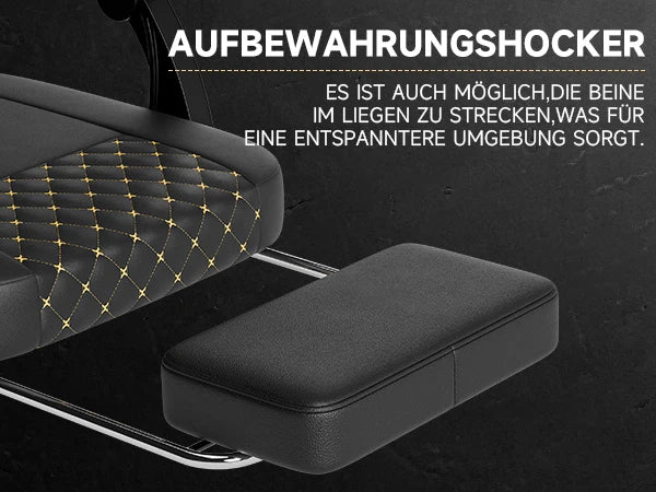 PINGGO Ergonomischer Gaming-Stuhl mit Fußstütze und Massagefunktion, PVC-Leder-Bürostuhl für PC-Gaming, Belastbarkeit 150kg