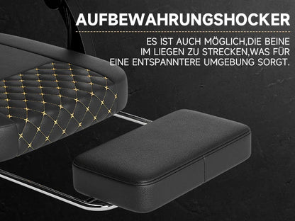PINGGO Ergonomischer Gaming-Stuhl mit Fußstütze und Massagefunktion, PVC-Leder-Bürostuhl für PC-Gaming, Belastbarkeit 150kg