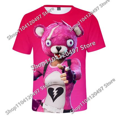 Fortnite Theme Birthday Number T-Shirt, Summer Child White Clothes, Cartoon Hot Game Short Sleeve Tees, Casual Tops, Funny Gifts