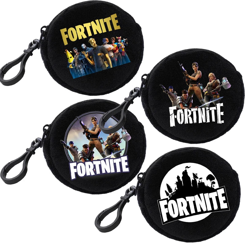 Fortnites Boys Girls Round Coin Purse Cute Fashion Cartoon Printing Large Capacity Cosmetic Bag Portable Handbag Birthday Gifts