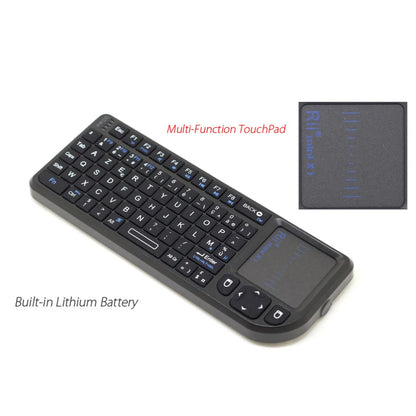Teclado Mini Sem Fios Original Rii X1 2.4GHz Inglês/RU/ES/FR com TouchPad para Android TV Box/PC/Portátil