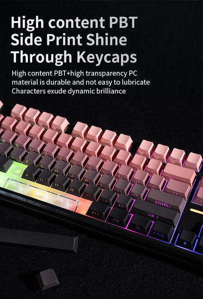 V108 Pro Bluetooth Keyboard Office Low Noise 2.4G Wired & Wireless Full Layout with RGB Backlit Membrane