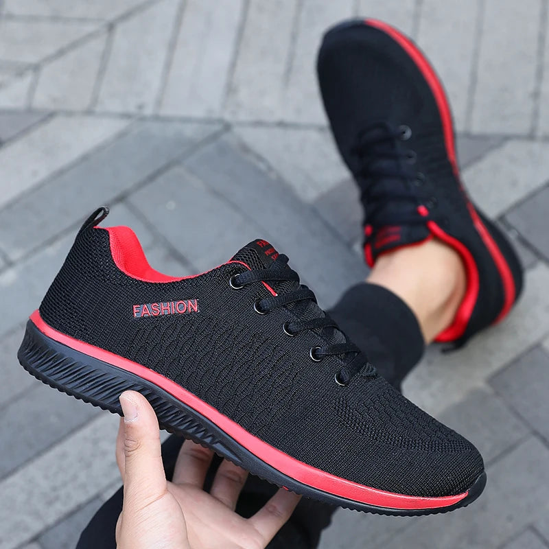Adidași de alergare pentru bărbați cu plasă, sport, pentru sală, ușori, pantofi casual pentru bărbați, la modă, din tricot respirabil, încălțăminte de mers pe jos, mărimi 39-46