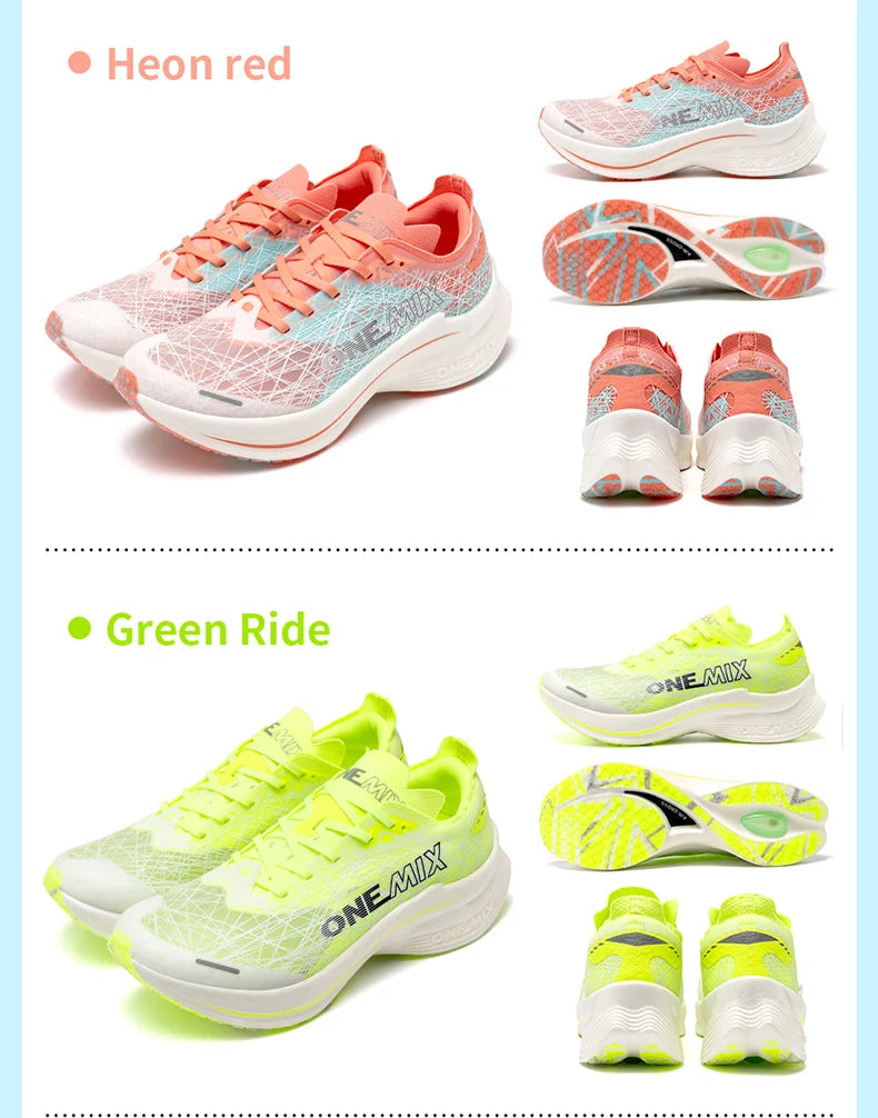 ONEMIX New Nylon Carbon Plate Marathon Running Shoe Pro Tests Stable Support For Shock-Absorbing Ultralight Bounce Sneakers