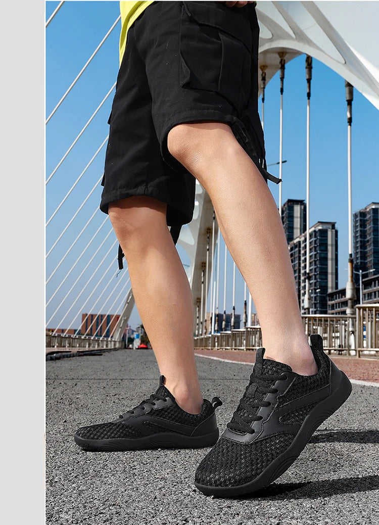 Herren-Barfuß-Loafer mit breitem Design, rutschfest, Freizeitschuhe/Wanderschuhe, in mehreren Farben erhältlich, atmungsaktives Mesh-Herrenschuhwerk