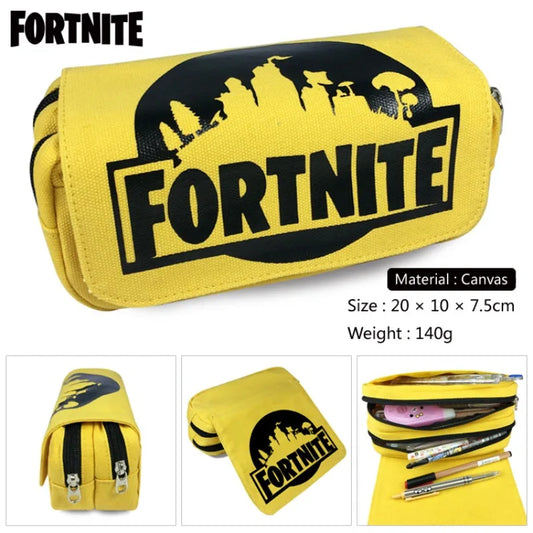 Fortnite Kids Pencil Bags Multifunctional Stationery Box Children's Large Capacity Double Layer Stationery Bag