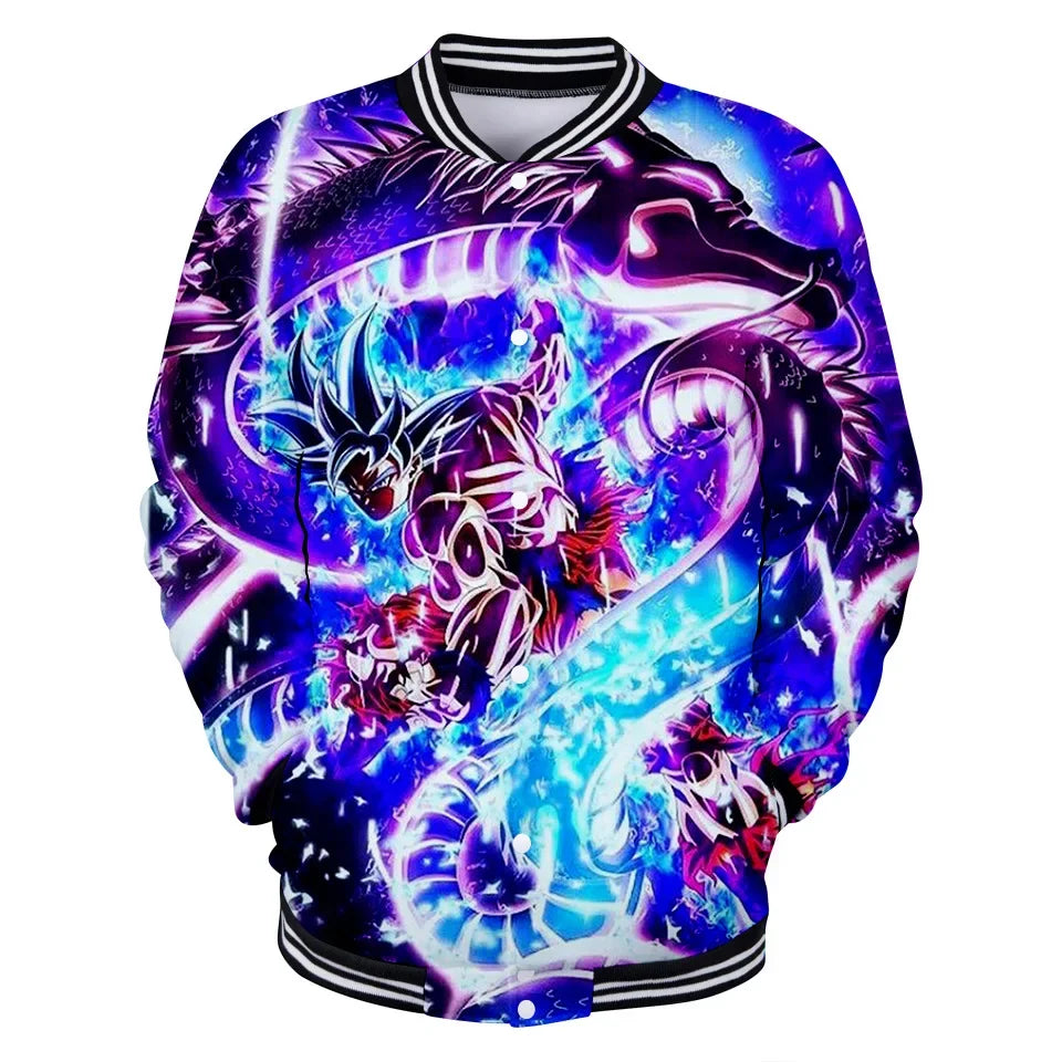Dragon Ball Goku Kanji Symbol Men Zipper Hoodie Cartoon Japan Anime Women Sweatshirt 2025 New Fashion Children Jackets Coat