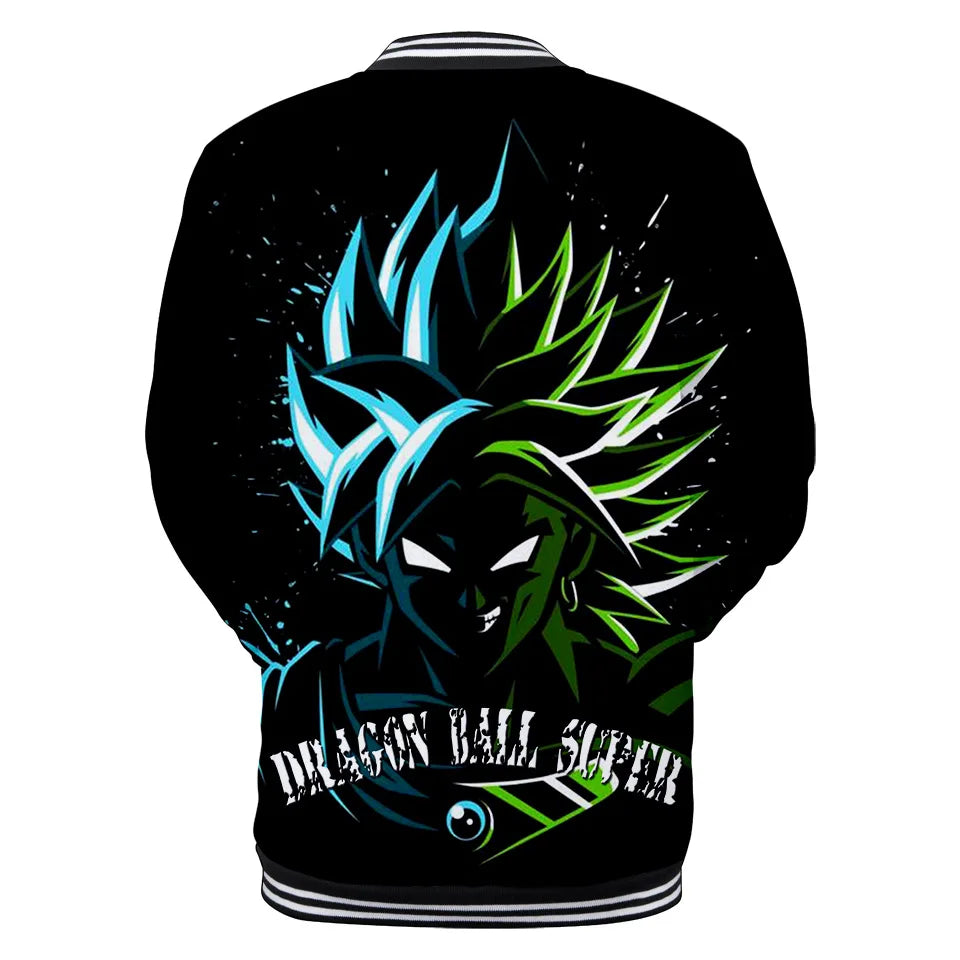 Neue japanische Anime Dragon Ball Z College-Jacke für den Herbst, lässiger Sweatshirt-Hoodie-Mantel, Marken-Baseballjacke