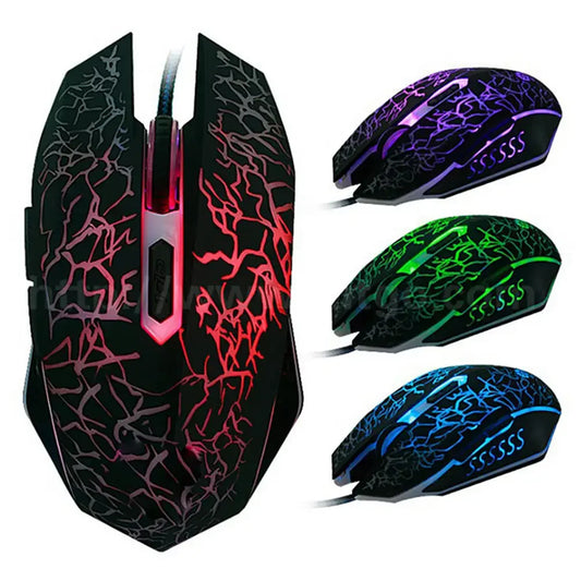 2400 DPI USB-kabelgebundene Gaming-Maus mit LED-Hintergrundbeleuchtung, professionelle Gamer-Maus, ergonomische Computermaus für PC, Laptop und MacBook
