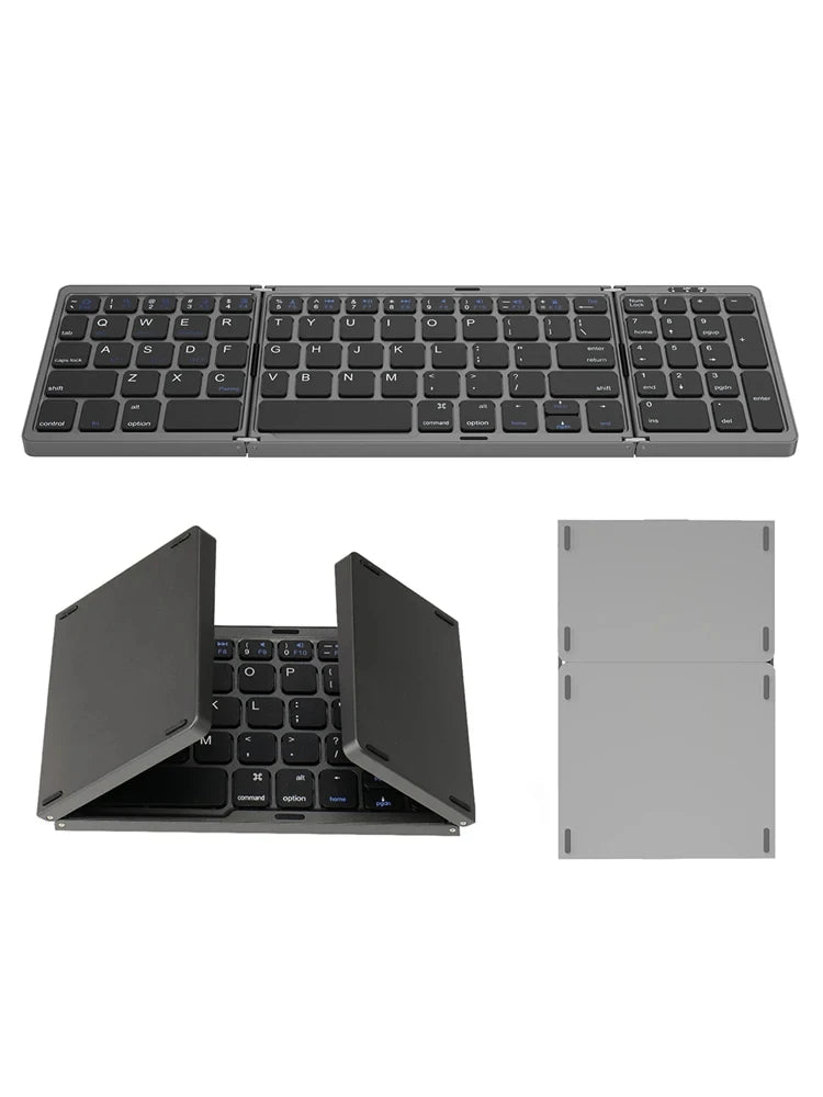 Foldable Wireless Bluetooth Keyboard Rechargeable Folding Keyboard For iPad Mobile Tablet Notebook Office Mini Wireless Keyboard